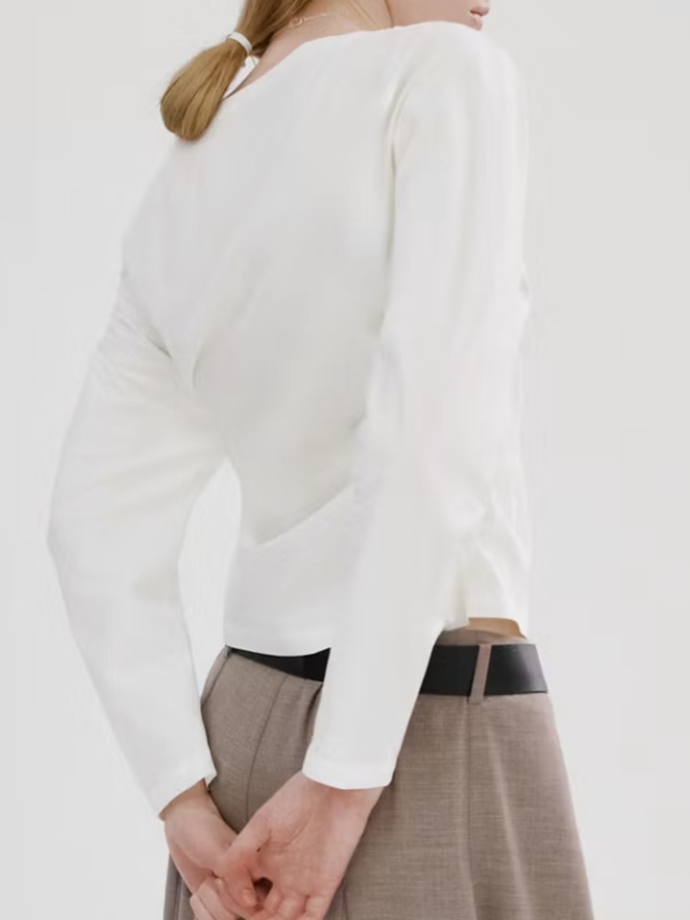 Mango White Women's Blouse with Hang Tag COTTON BLOUSE WITH ASYMMETRICAL COLLAR - Picture 5 of 6